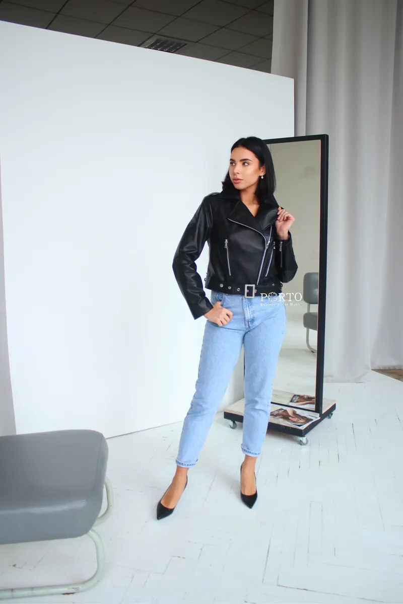 Biker jacket with lacing