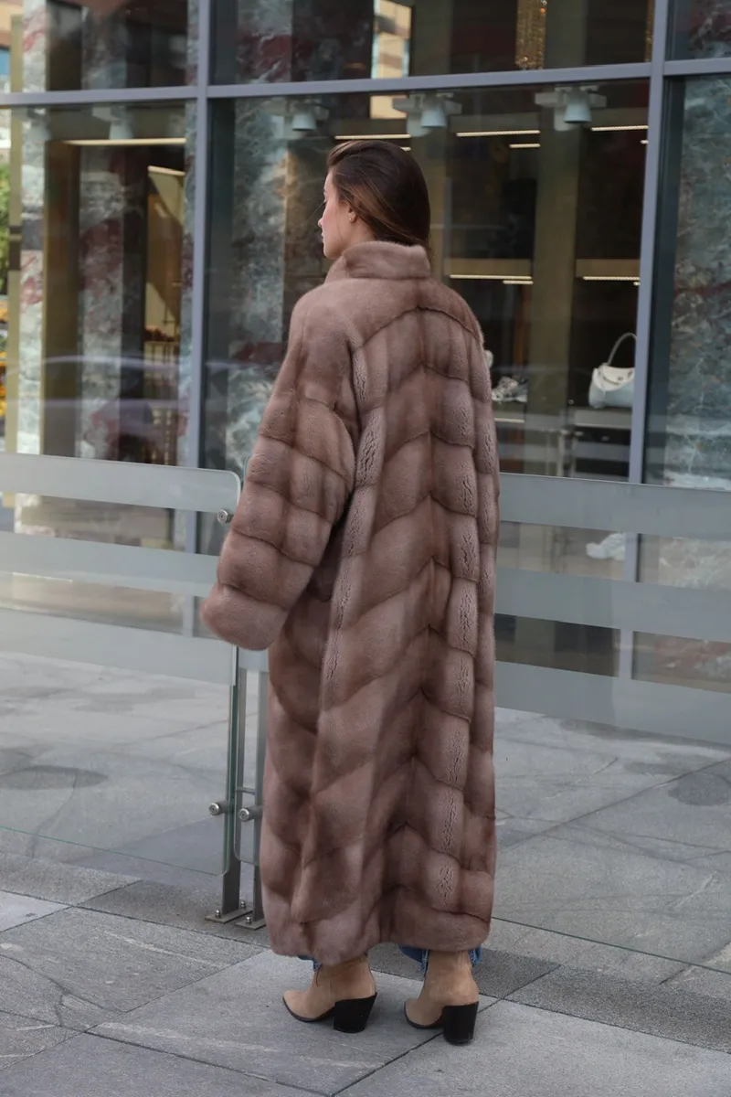 Oversized mink fur coat in pastel color buy Dnipro, Ukraine - PORTO