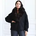 Черное пальто из итальянской ткани Marini