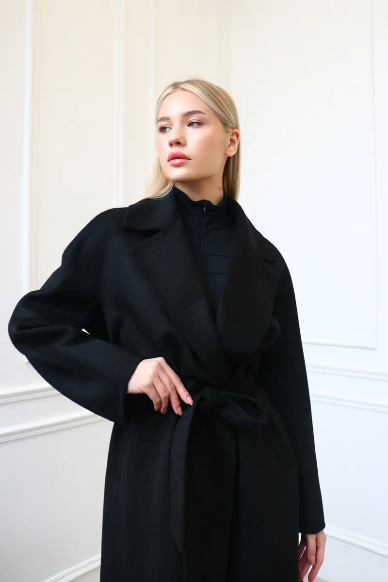 Пальто из шерсти альпаки maxi длины 