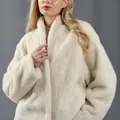 A pearl-toned mink coat
