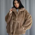 Auction mink coat in pastel color