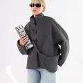 Укорочене кашемірове пальто з сумкою 