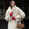 Дубленка из кашемирового ягненка в молочном цвете 