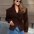 Suede jacket in a rich chocolate shade