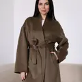 Пальто из альпаки с шалевым воротником