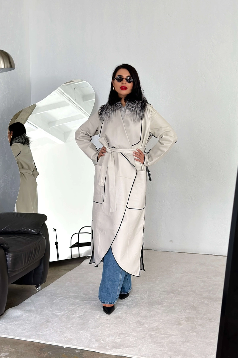 Leather raincoat made of smooth premium quality leather 