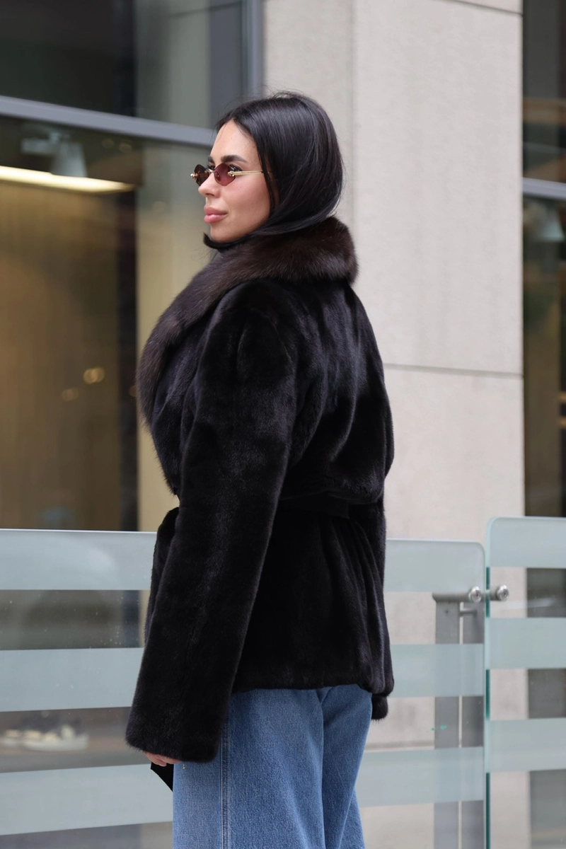 Mink coat in jacket style