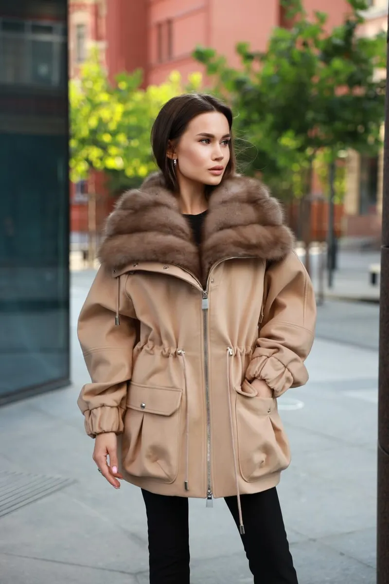 Beige cashmere coat