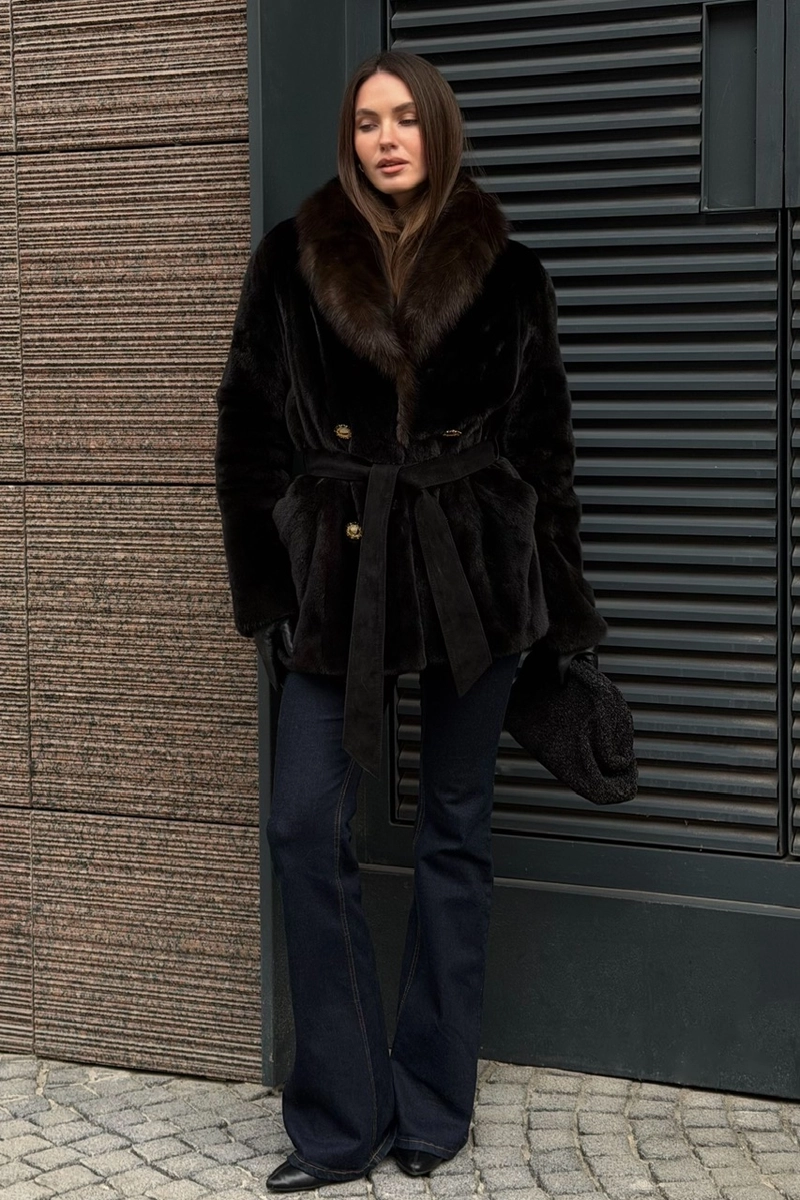 Mink coat in jacket style