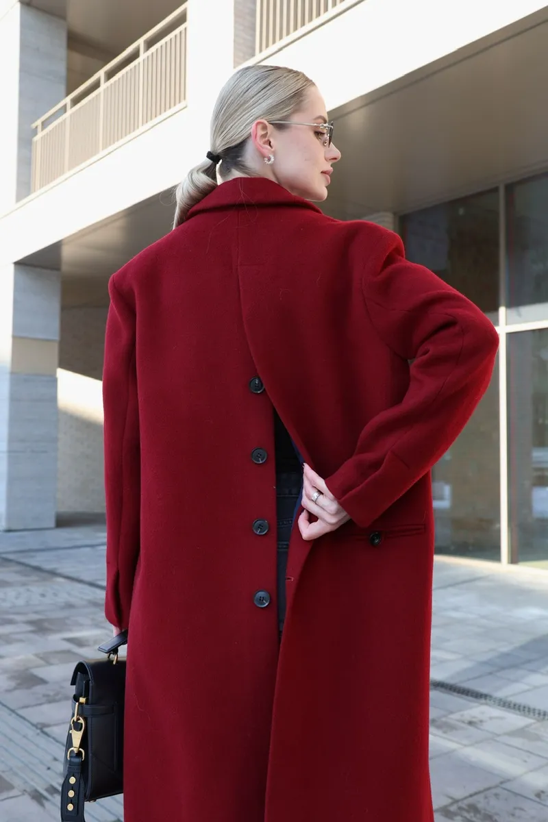 Marsala wool coat