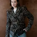 Fitted jacket in Leo print
