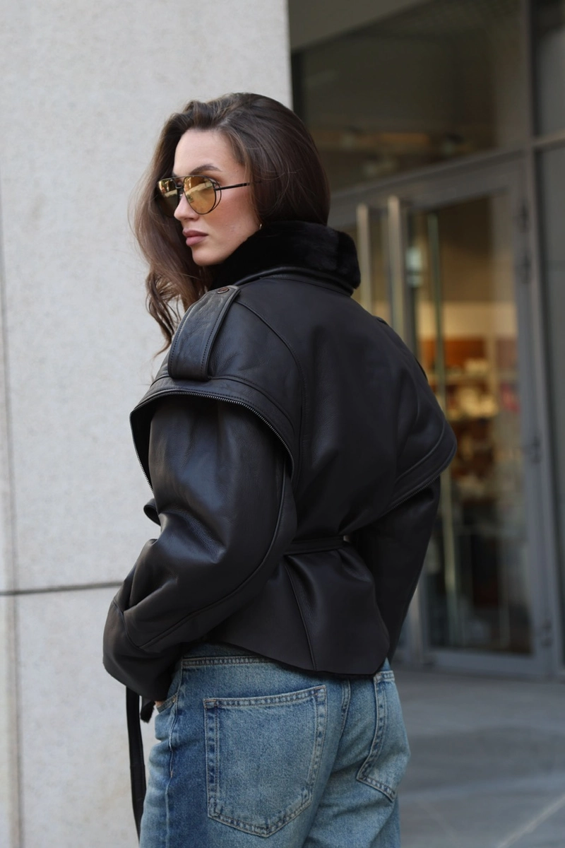 Merino Shearling Coat with Belt