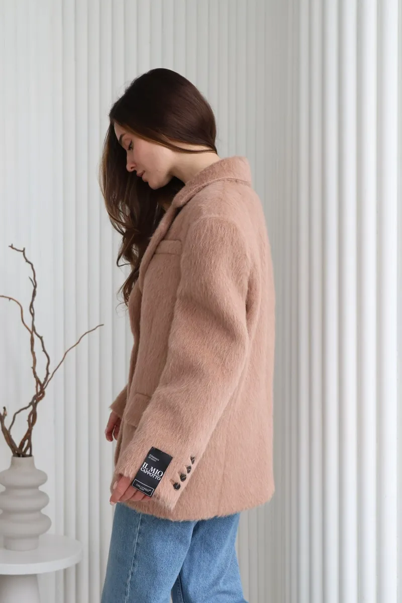 Beige alpaca wool jacket
