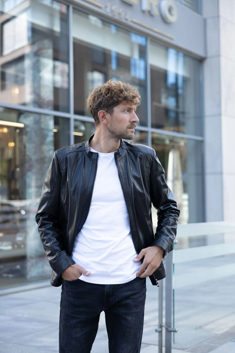 Classic smooth leather jacket