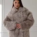 Reversible Tigrado Sheepskin Coat in Grey