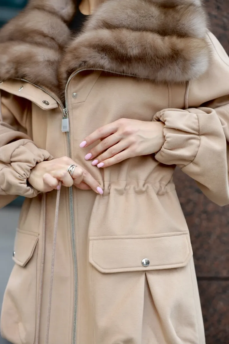 Beige cashmere coat