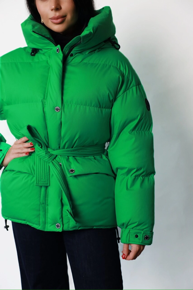 Down jacket in lush green color