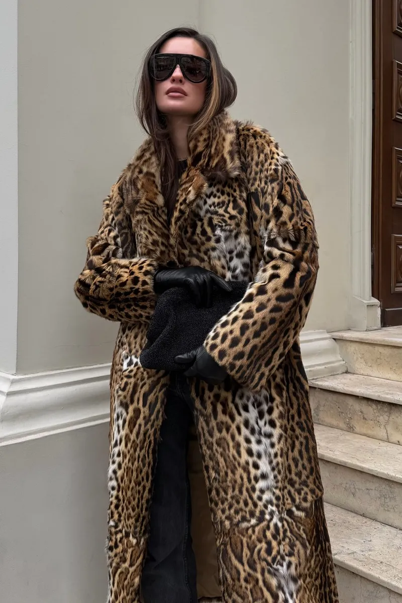 Exclusive Lippy Cat maxi-length coat