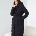 Зимний пуховик из стрейч-ткани чёрного цвета