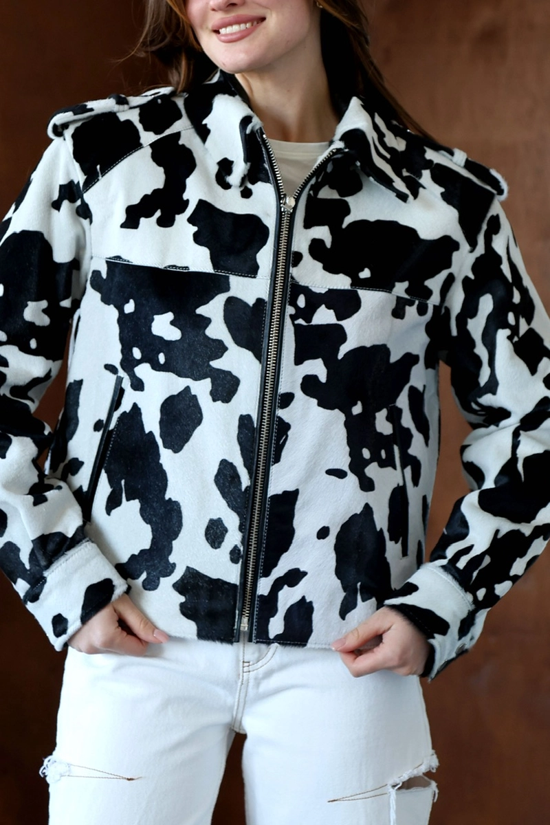 Cavallino  Bomber Jacket in Animal Print