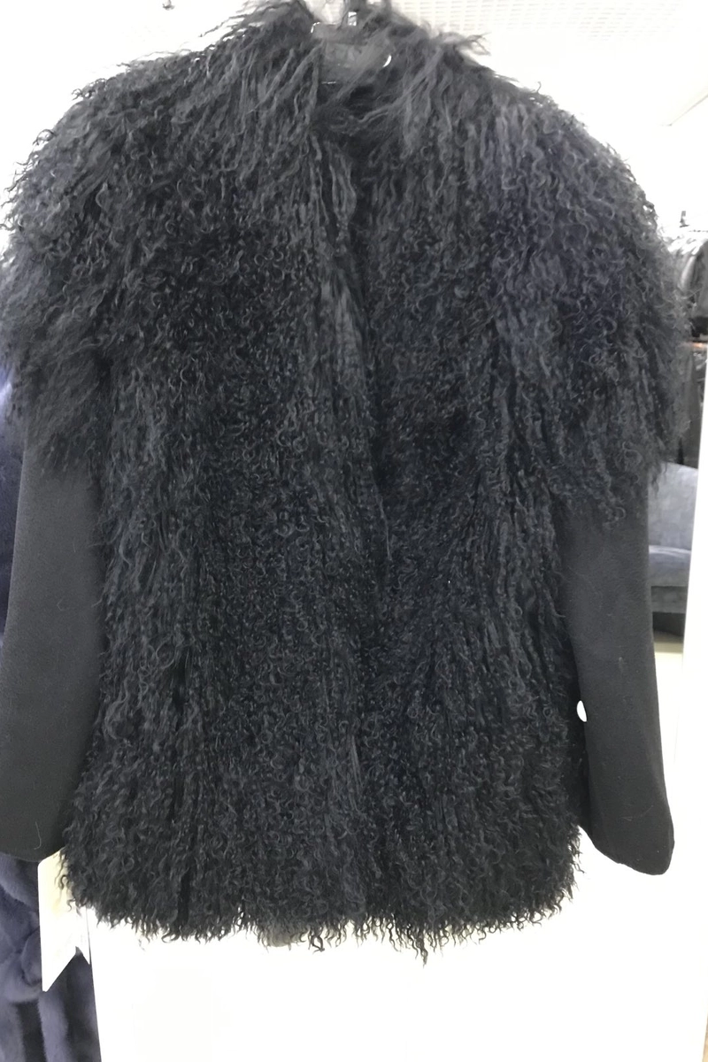 Cashmere and llama fur combination coat