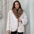 Шуба з аукціонної норки з хутром соболя