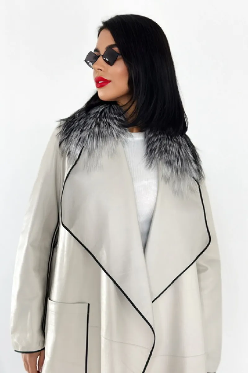 Leather raincoat made of smooth premium quality leather 
