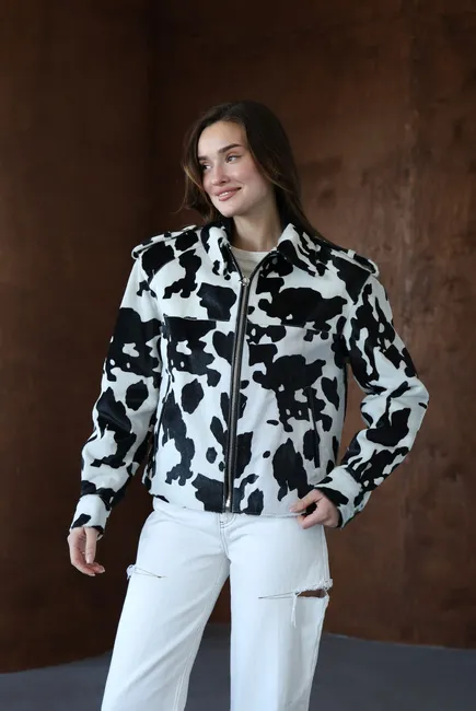 Cavallino  Bomber Jacket in Animal Print