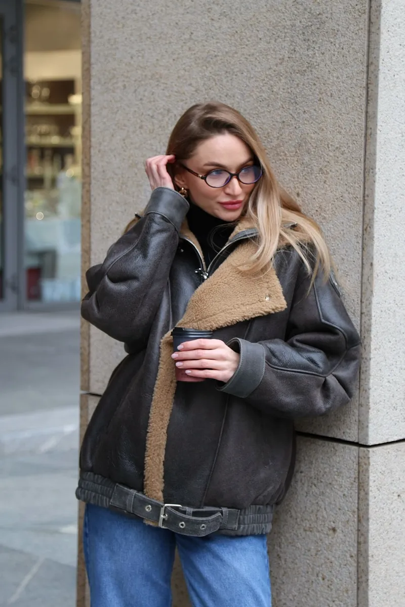 Vintage Curly Sheepskin Coat