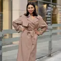 Basic trench coat with gold hardware