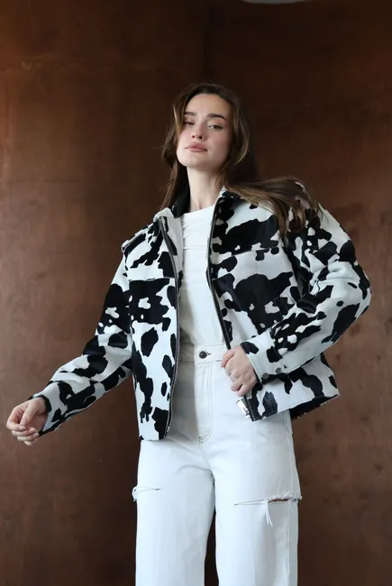Cavallino  Bomber Jacket in Animal Print