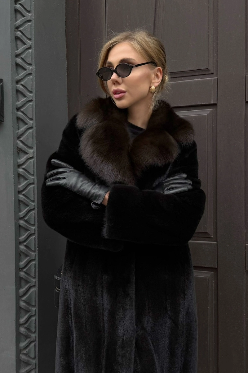 Mink coat with sable fur