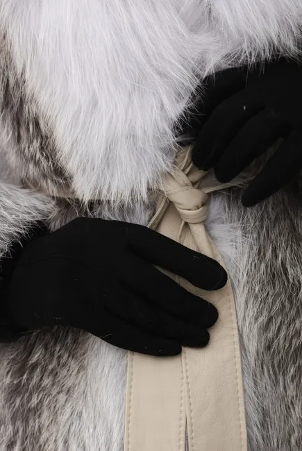 Shadow Fox fur coat made from auction fox in grey-white