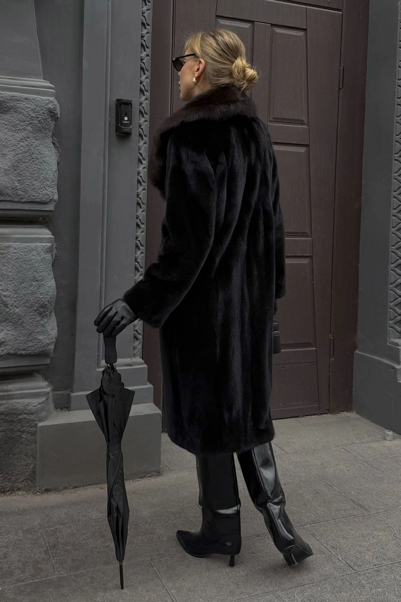 Mink coat with sable fur
