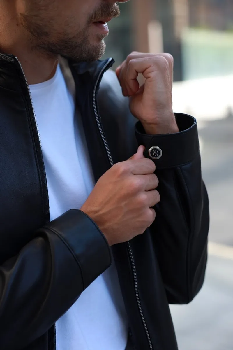 Bomber jacket made of premium quality genuine smooth leather