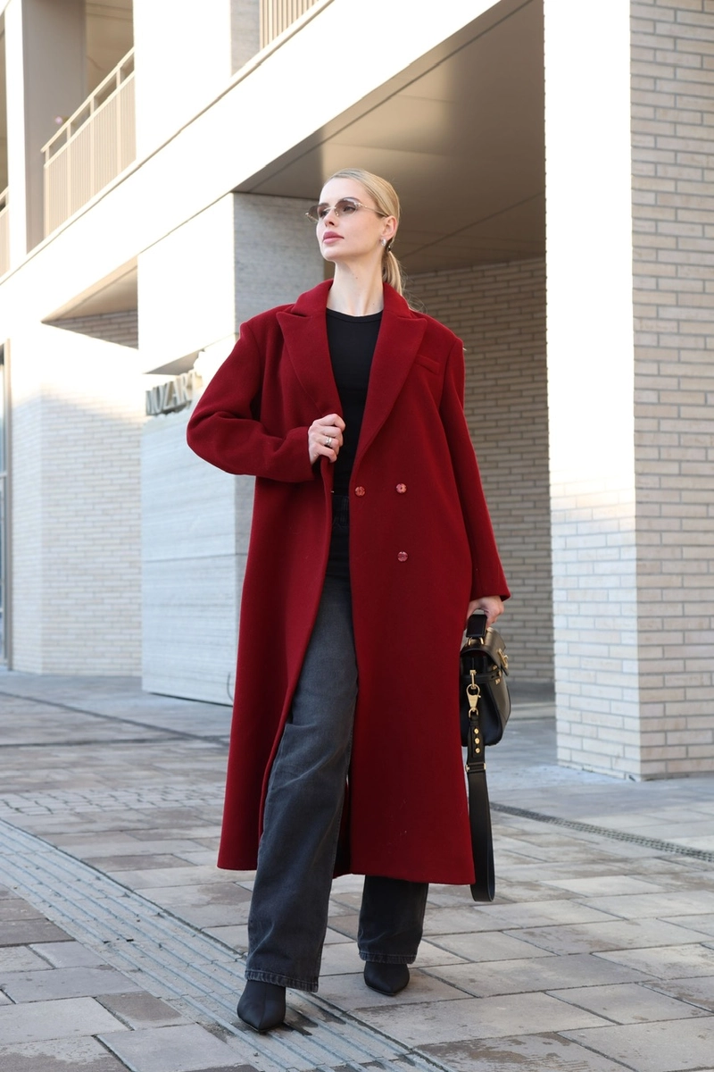Marsala wool coat