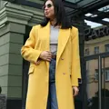 Straight cut coat in maxi length
