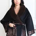 Wool coat with mink and Kovalino fur trim