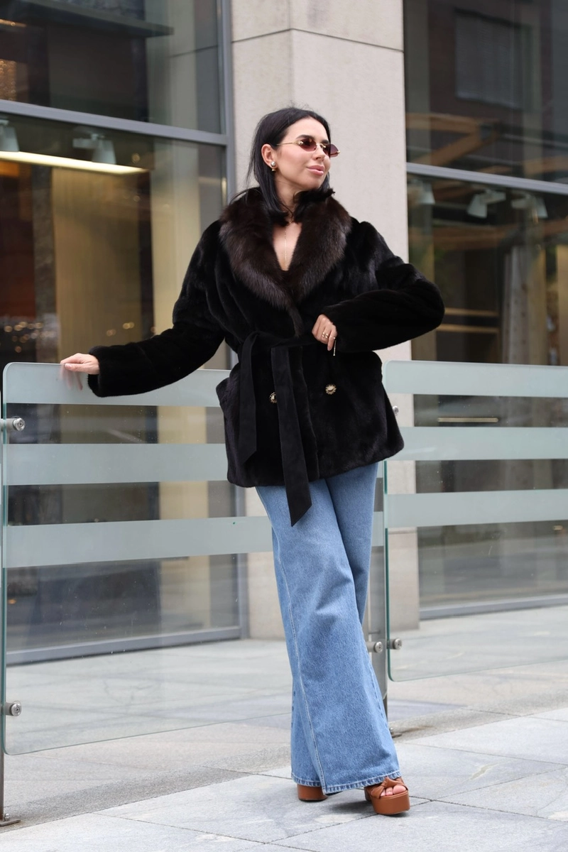 Mink coat in jacket style
