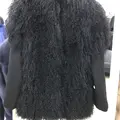 Cashmere and llama fur combination coat