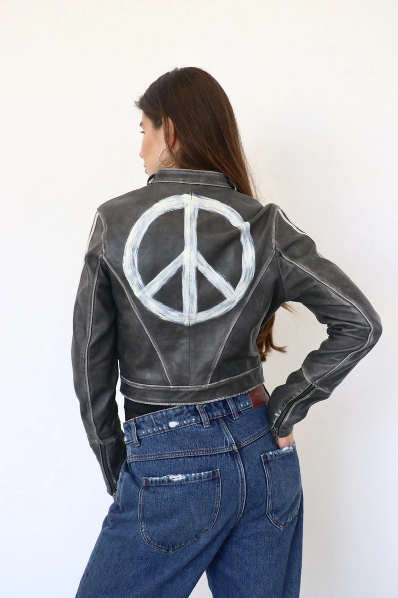 Шкіряна куртка“peace”
