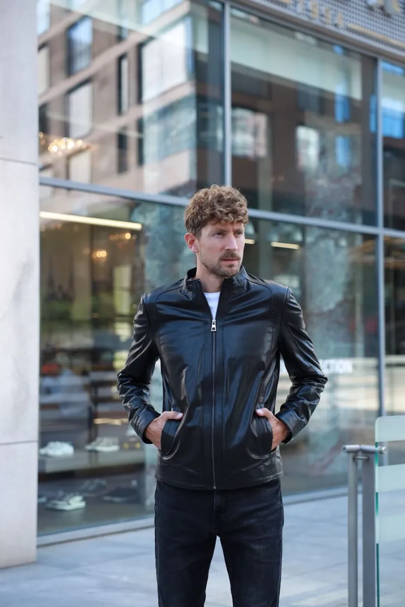 Classic smooth leather jacket