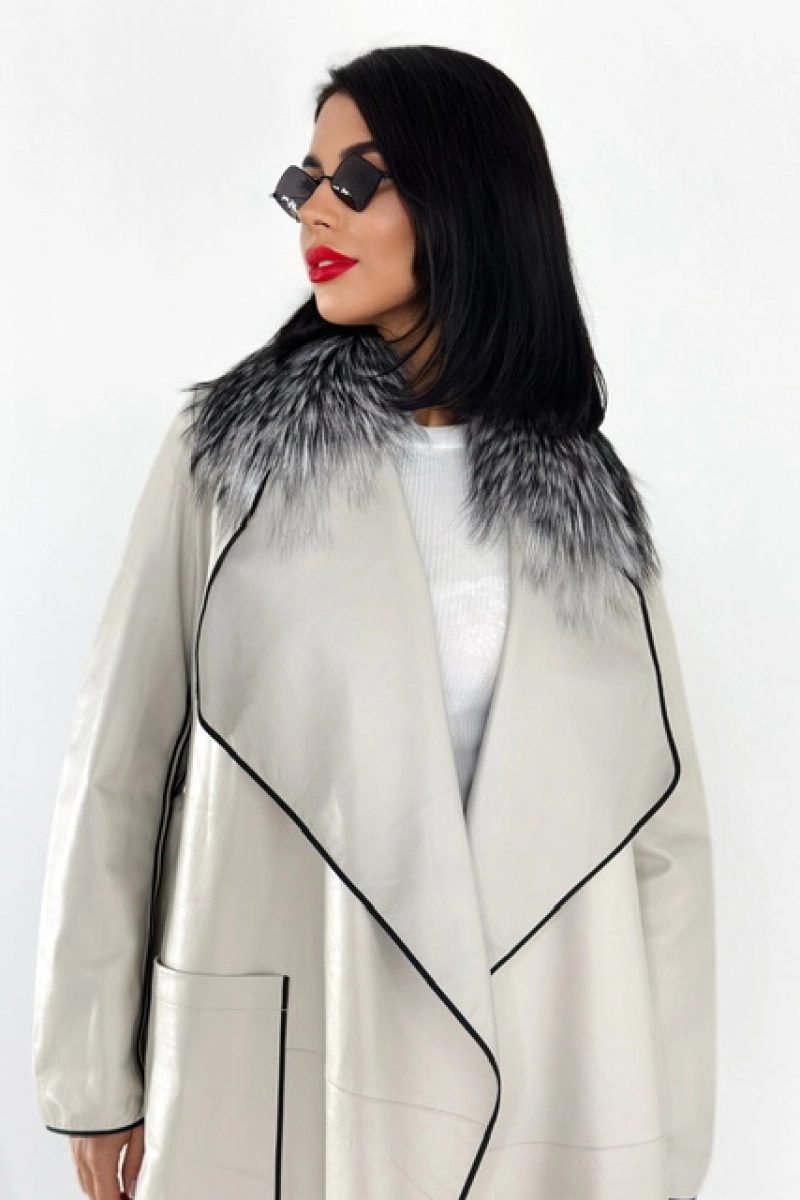 Leather raincoat made of smooth premium quality leather 
