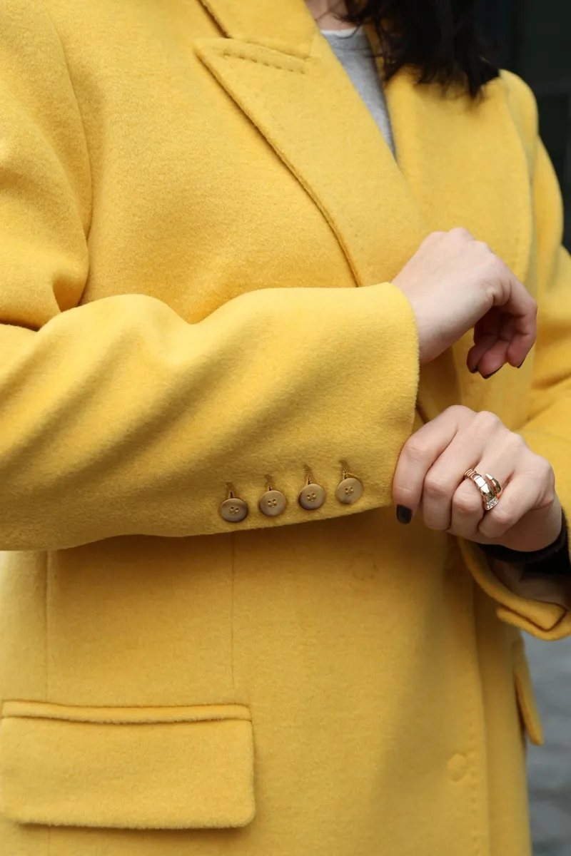Straight cut coat in maxi length