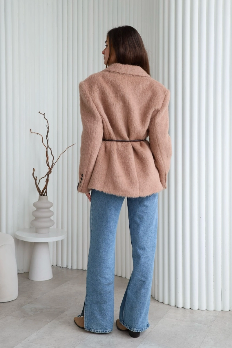 Beige alpaca wool jacket