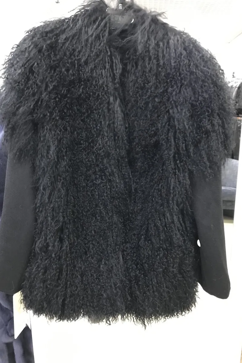 Cashmere and llama fur combination coat