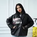 Шкіряна куртка з малюнком 