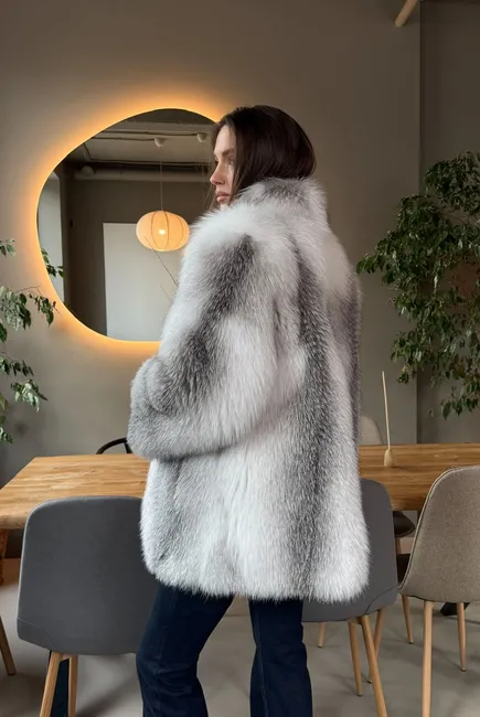Arctic fox fur coat Amber Frost