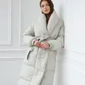  Laconic down jacket in light gray color